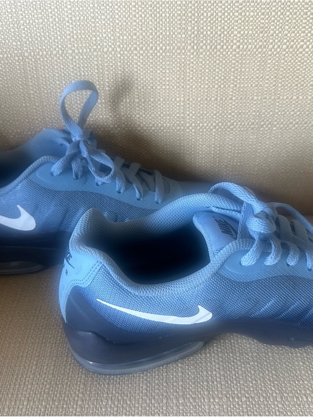 Nike Blue Low-Top Air Cushion Sneakers with White  Air Max Invgor